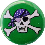badge skull green
